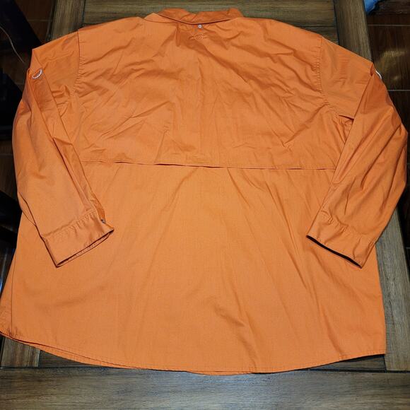 Magellan LS Orange Angler Fit MagShield Fish Gear Button Up Shirt - Size 4XL - Picture 4 of 8